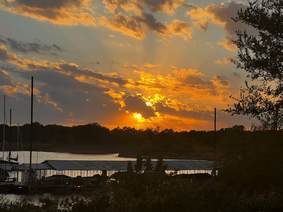 The marina at sunset